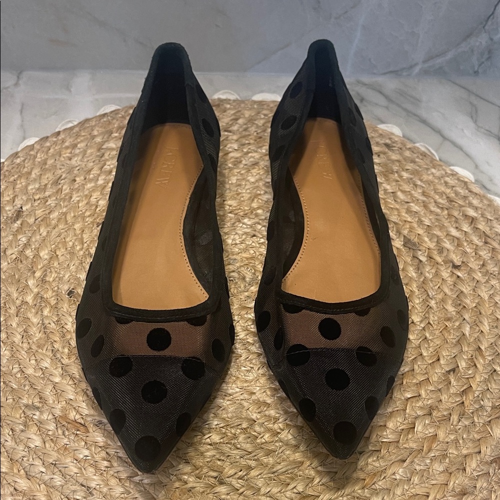 J. Crew Black Polka Dot Flats
